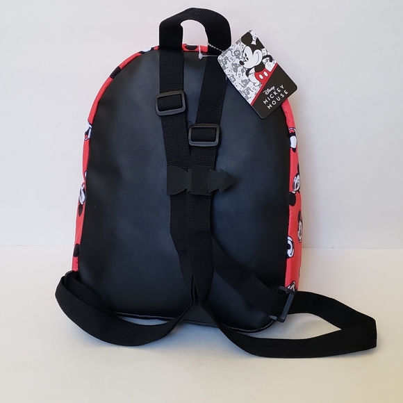 NWT Disney Mickey Mouse Red Nylon Mini Backpack, Smiling Laughing Winking Print main image 8
